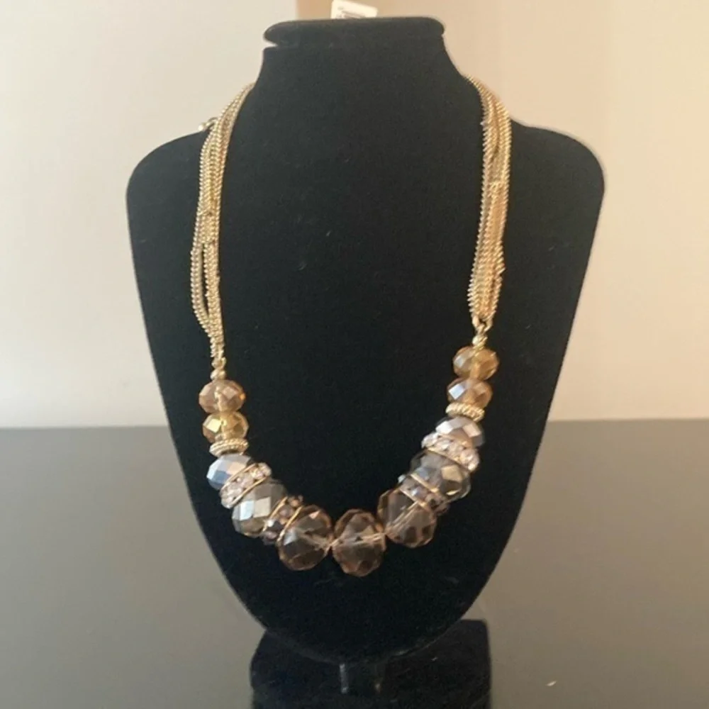 Macy's Gold and Brown Beaded Necklace